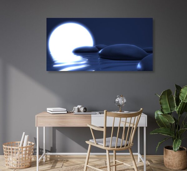 Tablou Zen pietre și luna plină
