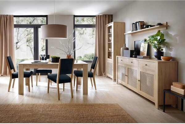 Masa extensibila PARILLA, stejar, PAL laminat, 160/200x90x76 cm