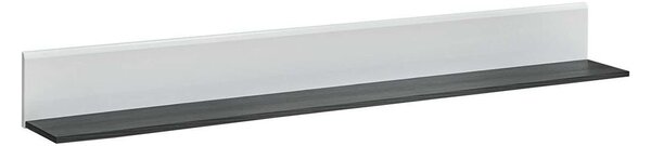 Polita SOLIDO TWIN, alb/negru, PAL laminat, 180x21x20 cm