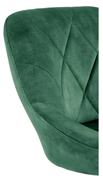 Scaun de bar rotativ H101, verde inchis/negru, stofa catifelata/metal