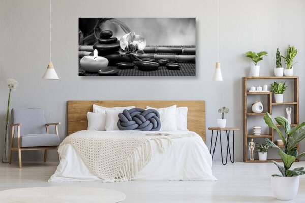 Tablou natura moartă Feng Shui în design alb-negru