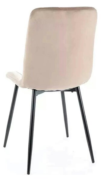 Scaun ALAN, bej/negru, stofa catifelata/metal, 45x39x91 cm