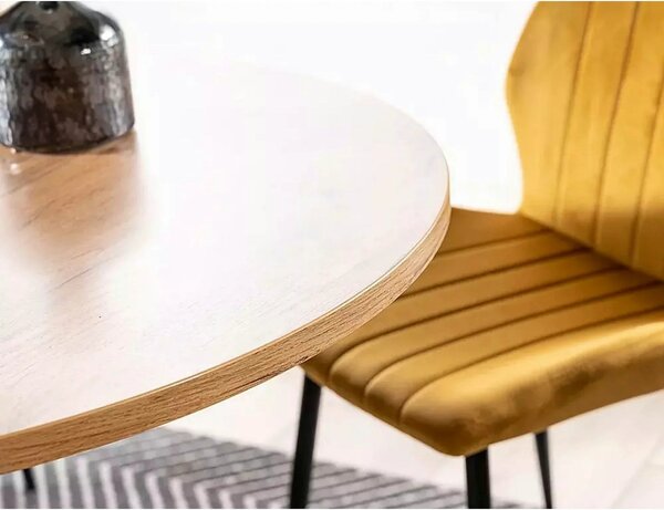 Masa extensibila pentru sufragerie GASTON, stejar/negru, 100/135x100x7