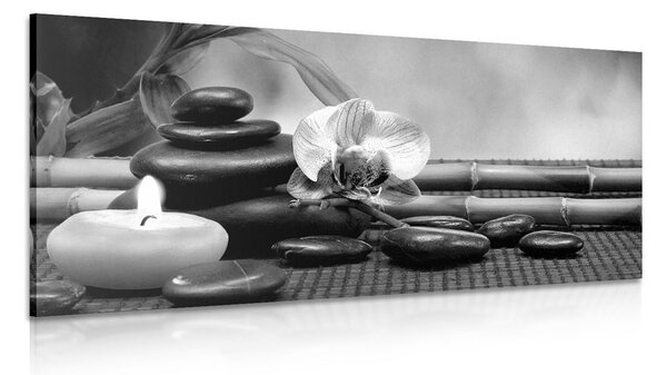 Tablou natura moartă Feng Shui în design alb-negru