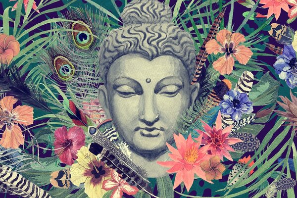 Tablou Budha pe un fundal exotic