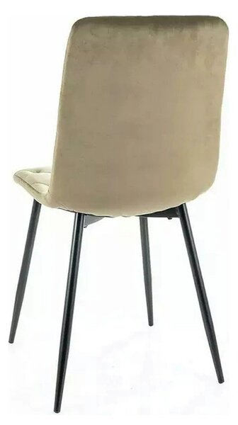 Scaun JERRY, bej/negru, stofa clasica/metal, 45x39x91 cm