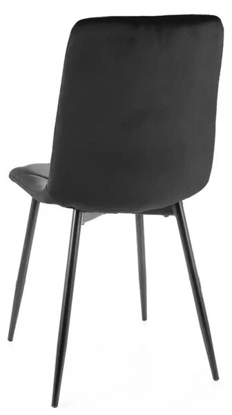 Scaun TOM, negru, stofa catifelata/metal, 45x39x91 cm