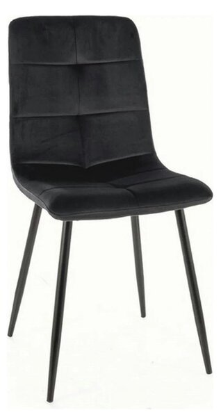Scaun IVO, negru, stofa catifelata/metal, 45x39x91 cm
