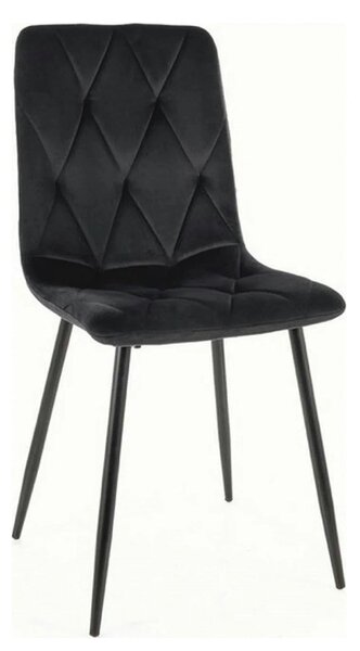 Scaun TOM, negru, stofa catifelata/metal, 45x39x91 cm