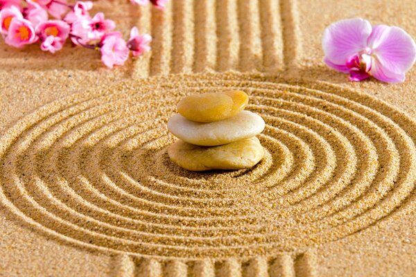 Tablou grădina japoneză cu elemente Feng Shui