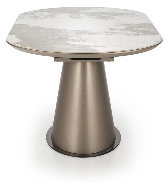 Masa moderna extensibila ROBINSON, bej/cappuccino, ceramica, 160/200x9