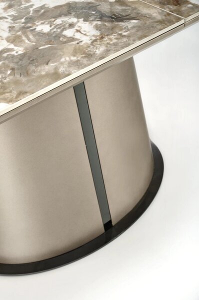 Masa moderna extensibila ROBINSON, bej/cappuccino, ceramica, 160/200x9