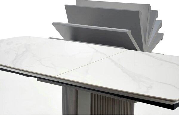 Masa extensibila DANCAN, alb/gri, 160-220x90x76 cm