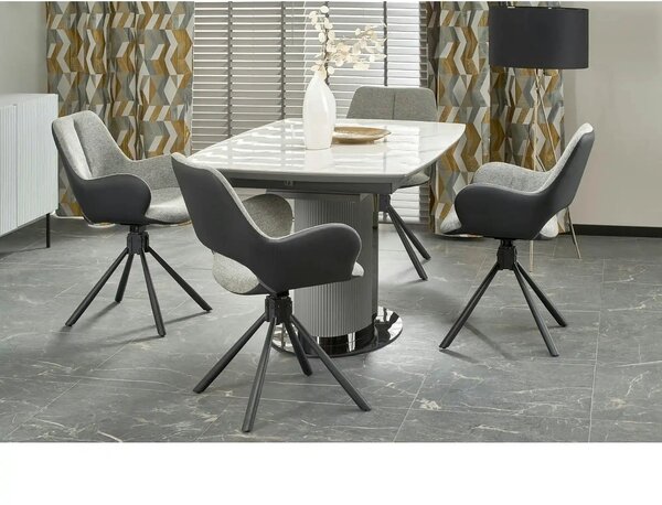 Masa extensibila DANCAN, alb/gri, 160-220x90x76 cm