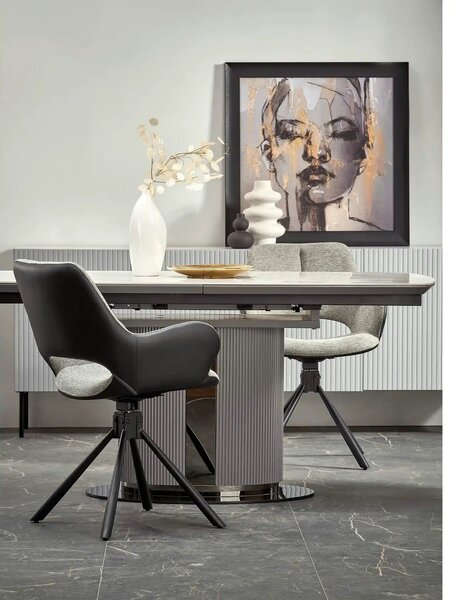 Masa extensibila DANCAN, alb/gri, 160-220x90x76 cm