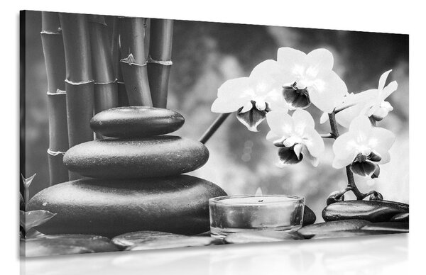 Tablou spa natura moartă în design alb-negru