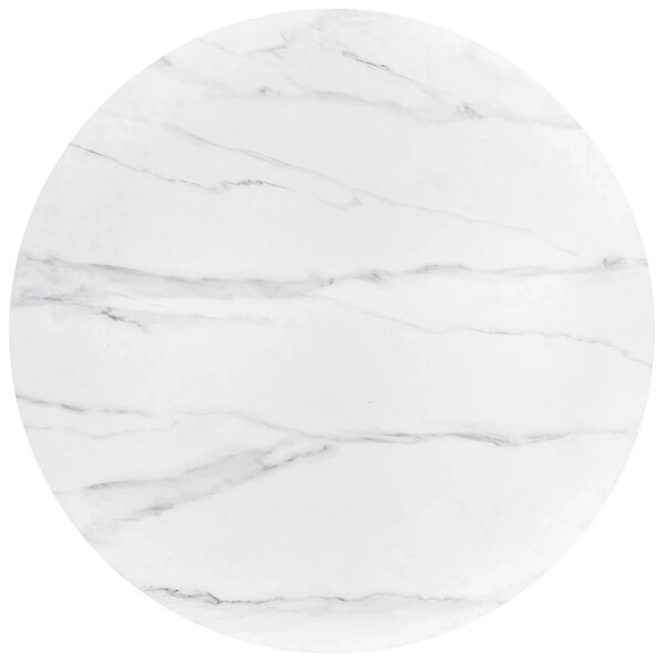 Masa BRUNO, alb cu efect de marmura/nuc, 120x120x76 cm