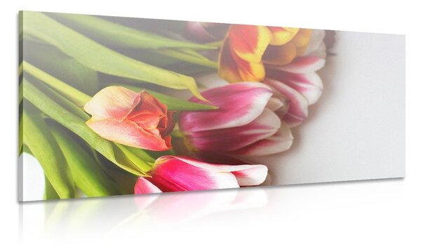 Tablou buchet de lalele colorate