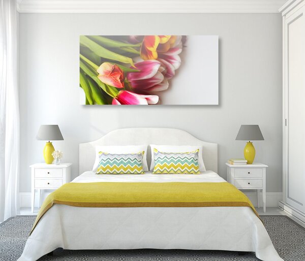 Tablou buchet de lalele colorate