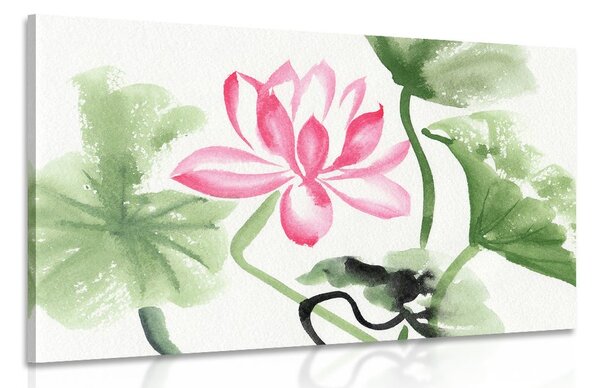Tablou floare de lotus în acuarelă