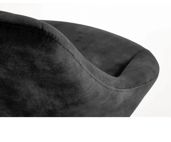 Scaun bar H102, negru, stofa catifelata/otel, 53x48x78/100 cm