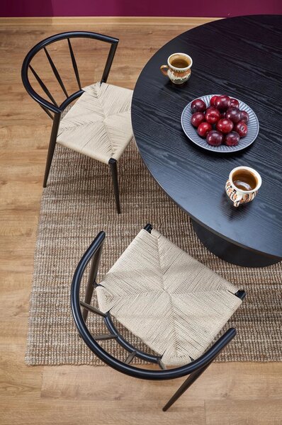 Masa de bucatarie rotunda GINTER, negru, 120x120x77 cm