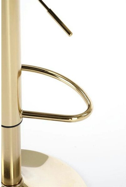 Scaun de bar auriu/verde H120, stofa catifelata/otel, 43x44x84/106 cm