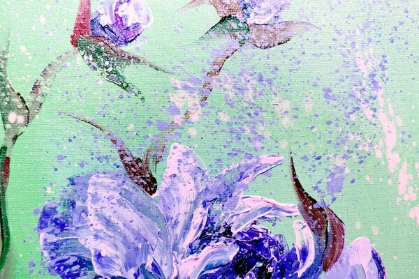 Tablou bujorii moderne pictate