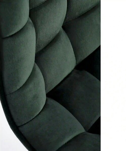 Scaun de bar auriu/verde H120, stofa catifelata/otel, 43x44x84/106 cm