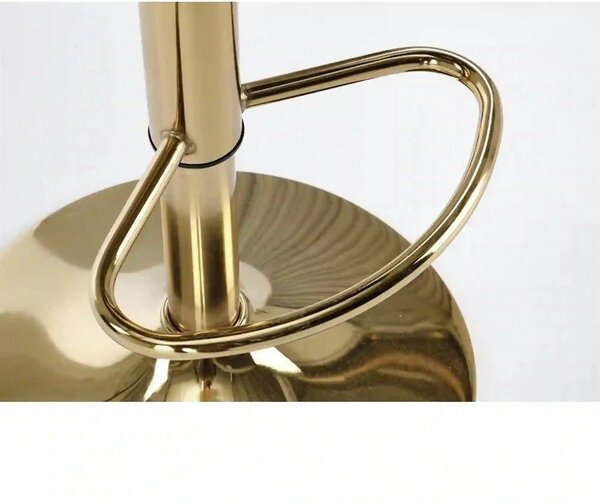 Scaun de bar auriu/verde H120, stofa catifelata/otel, 43x44x84/106 cm