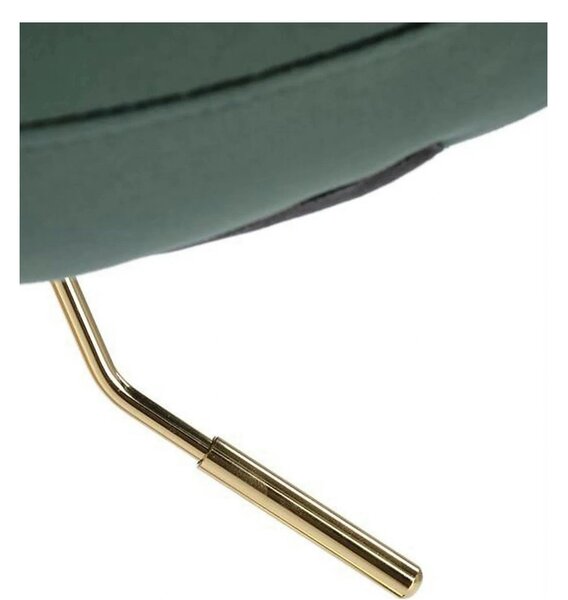 Scaun de bar auriu/verde H120, stofa catifelata/otel, 43x44x84/106 cm
