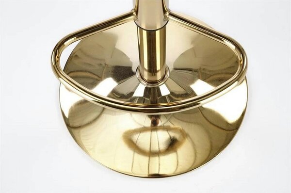 Scaun de bar auriu H120, stofa catifelata/otel, 43x44x84/106 cm