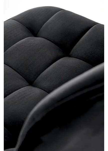 Scaun de bar auriu H120, stofa catifelata/otel, 43x44x84/106 cm