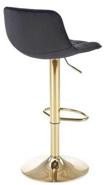 Scaun de bar auriu H120, stofa catifelata/otel, 43x44x84/106 cm