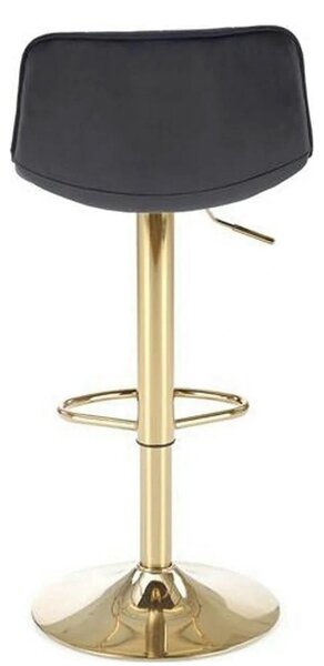 Scaun de bar auriu H120, stofa catifelata/otel, 43x44x84/106 cm