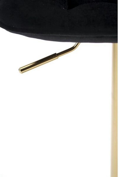 Scaun de bar auriu H120, stofa catifelata/otel, 43x44x84/106 cm