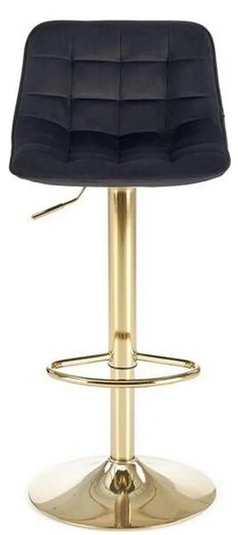 Scaun de bar auriu H120, stofa catifelata/otel, 43x44x84/106 cm