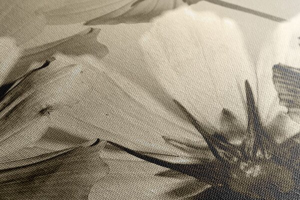 Tablou flori de grădină în design sepia