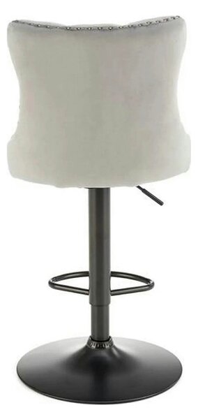 Scaun bar H117, gri/negru, stofa catifelata/otel, 47x52x96/118 cm
