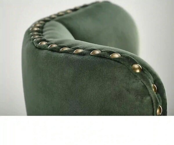Scaun bar H117, verde/negru, stofa catifelata/otel, 47x52x96/118 cm