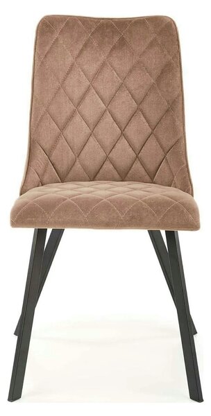 Scaun tapitat K450, bej, stofa catifelata, 44x58x85 cm