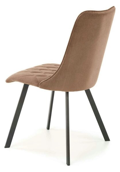 Scaun tapitat K450, bej, stofa catifelata, 44x58x85 cm