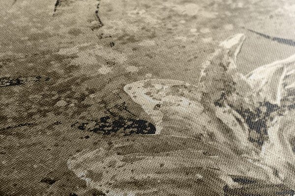 Tablou bujorii moderne pictate în design sepia