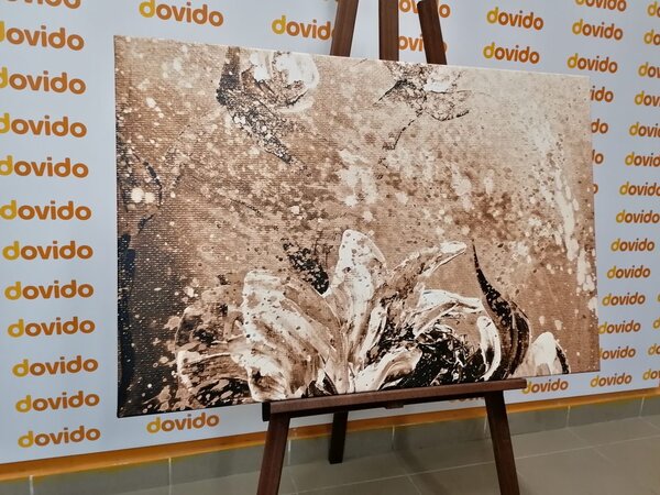 Tablou bujorii moderne pictate în design sepia