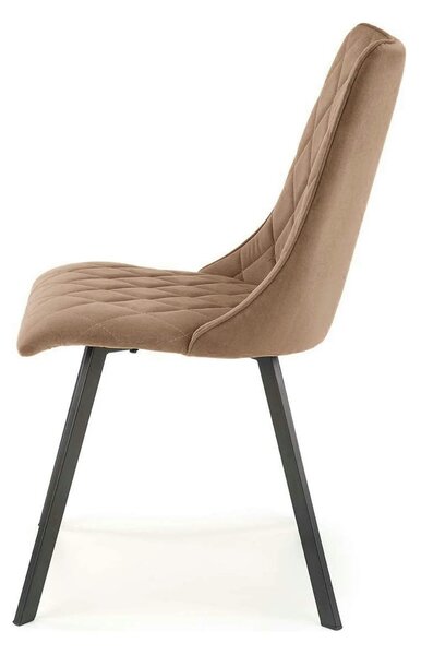 Scaun tapitat K450, bej, stofa catifelata, 44x58x85 cm