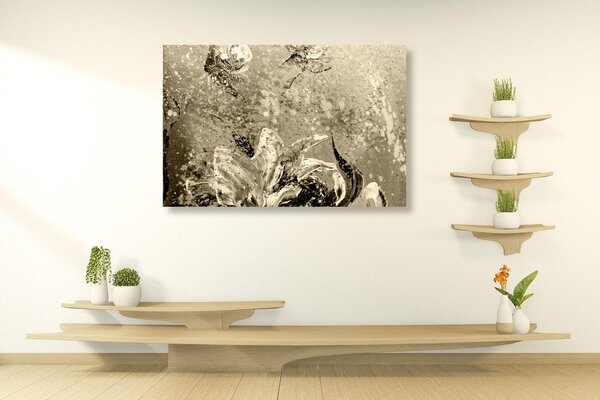 Tablou bujorii moderne pictate în design sepia