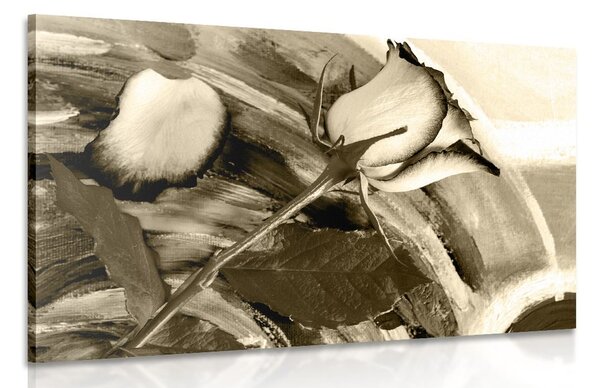 Tablou trandafir în design sepia