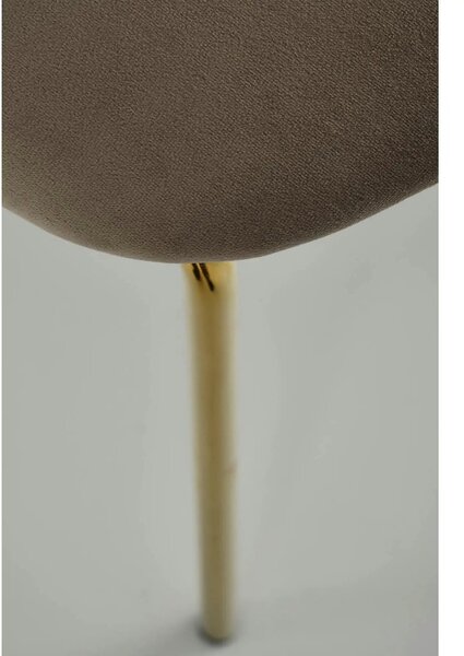 Scaun tapitat K499, bej/auriu, stofa catifelata, 47x56x85 cm