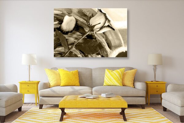 Tablou trandafir în design sepia