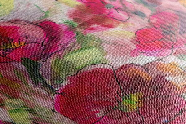 Tablou natura moartă florală pictată